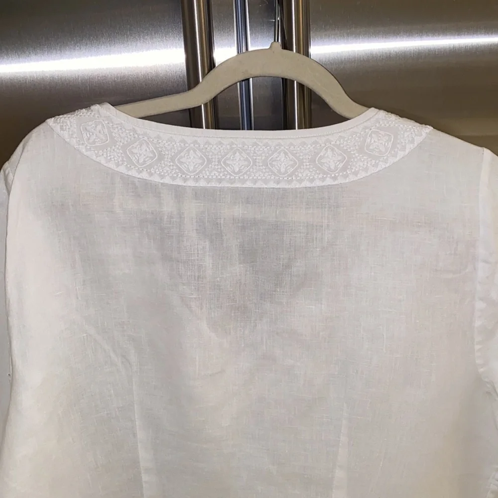 Tommy Bahama embroiled linen tunic beach cover-up - Picture 7 of 8